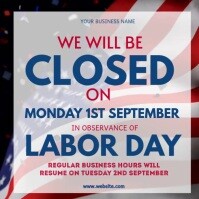 Grey Maximalist Closed For Labor Day Instagram Post template