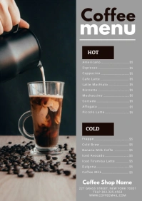 Grey Maximalist Coffee Menu A4 template