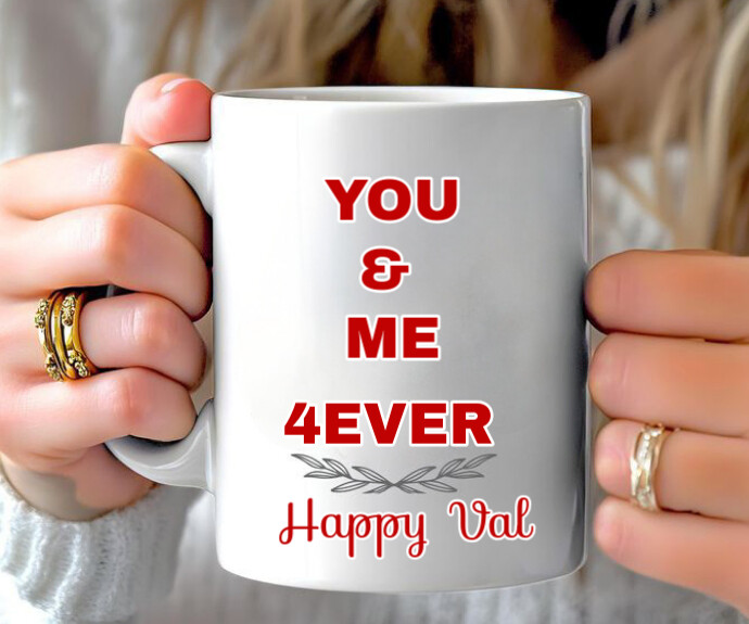 Grey Maximalist Cup Mockup Valentine's Day Medium Rectangle template