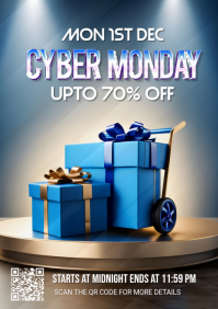 Grey Maximalist Cyber Monday A5 template