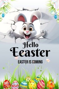 Grey Maximalist Easter Day  Poster Плакат template