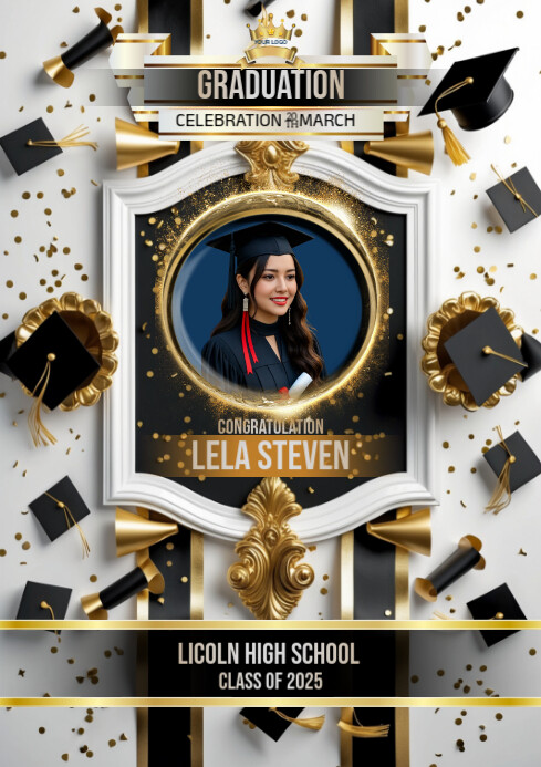 Modèle Grey Maximalist Editable Graduation Poster Template 2025 ...