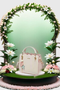 Grey Maximalist Elegant Handbag Display   Poster template