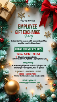 Grey Maximalist Employee Gift Exchange Party  Instagram Story template