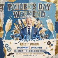 Grey Maximalist Father's Day Celebration Instagram Post template