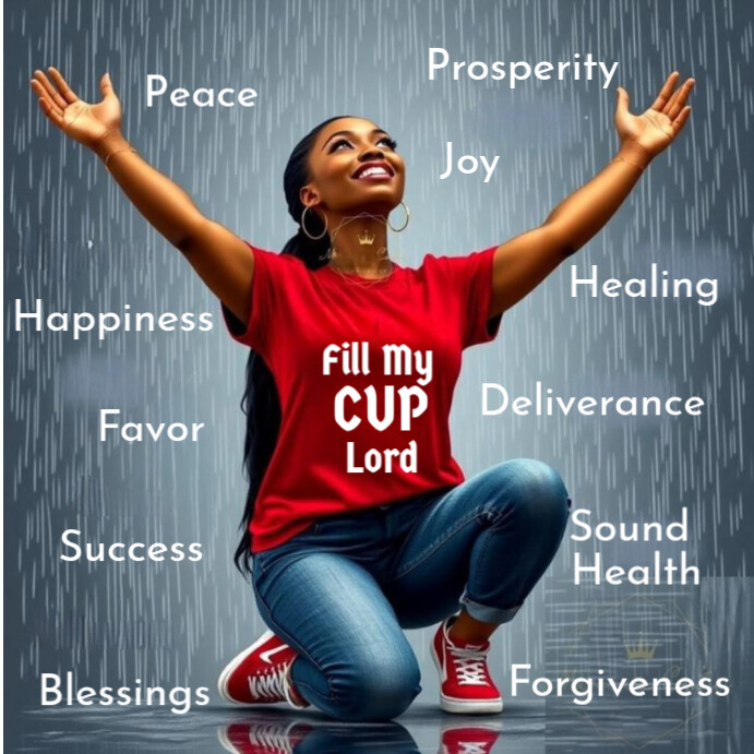 Grey Maximalist Fill My Cup Lord – Overflow Of Blessings Instagram Post template