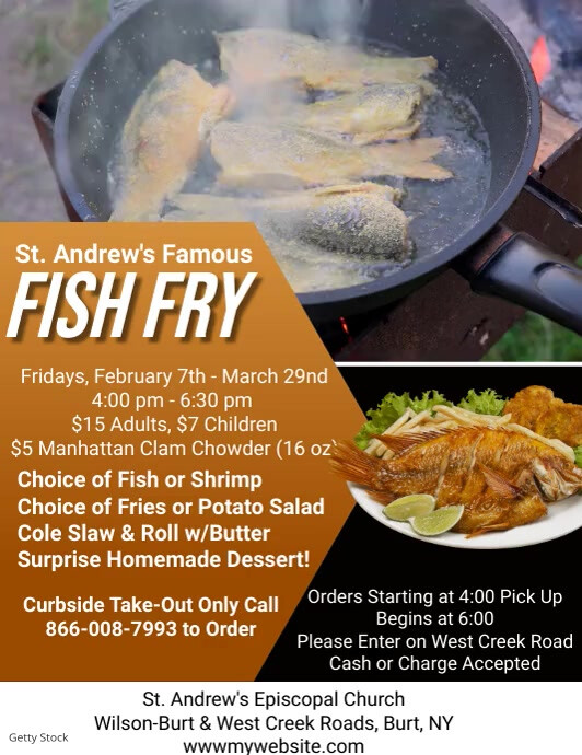 Grey Maximalist Fish Fry Flyer Flyer (us Lett template