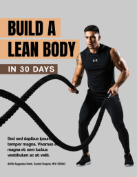 Grey Maximalist Fitness Program Flyer (us Letter) template