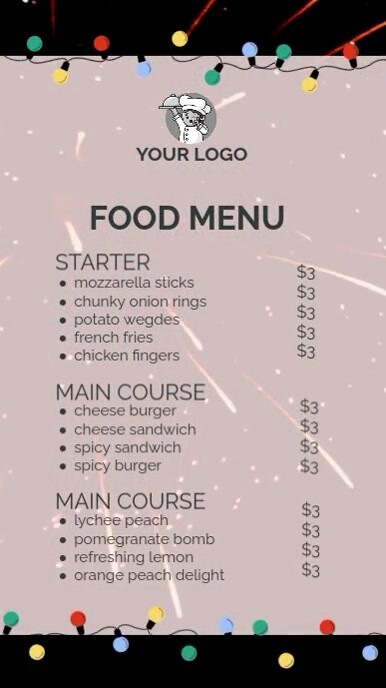 Pinterest List Menu Grey Maximalist Food Menu List Instagram Story Template | PosterMyWall