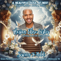 Grey Maximalist Funeral Flyer Services Instagram Post template