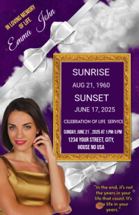 Grey Maximalist Funeral Flyer Tabloid template