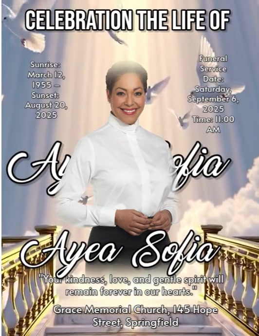 Grey Maximalist Funeral Program Celebration Flyer (us Letter) template