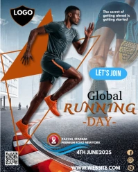 Grey Maximalist Global Running Day Celebration  Instagram Portrait template