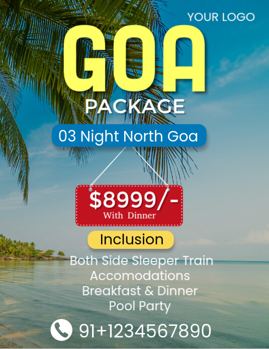 Copy of Grey Maximalist Goa Pakage Flyer (us Letter) | PosterMyWall
