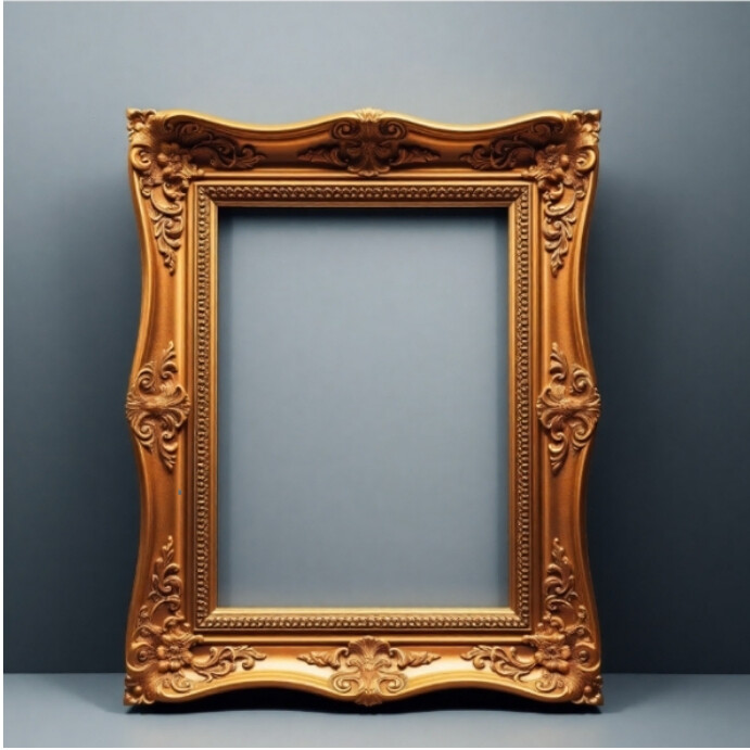 Grey Maximalist Golden Picture Frame Instagram Post Template | PosterMyWall