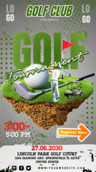 Grey Golf Tournament Instagram Story Template