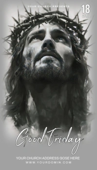 Grey Maximalist Good Friday Flyer Business Card template
