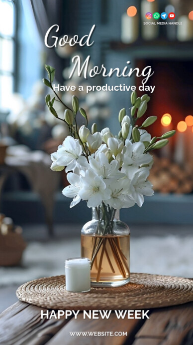 Grey Maximalist Good Morning  Instagram Story template