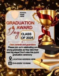 Grey Maximalist Graduation And Award Ceremony Flyer  Flyer (us Letter) template