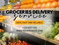 Grey Maximalist Groceries Delivery Flyer (us Letter) Volante (Carta US) template