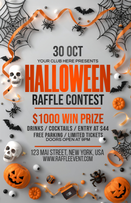 Halloween Raffle Contest Template | PosterMyWall