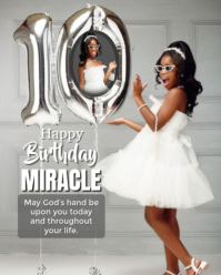 Grey Birthday Celebration Instagram Portrait Template
