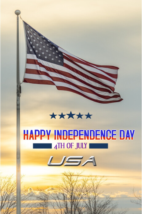 Grey Maximalist Happy 4th Of July Independence Day Flyers  Poster template