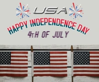 Grey Maximalist Happy America Usa Independence Day 4th Of July  Medium Rectangle Retângulo médio template