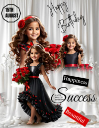 Grey Maximalist Happy Birthday  Flyer (us Letter) Volante (Carta US) template