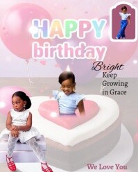Grey Maximalist Happy Birthday  Instagram Portrait template
