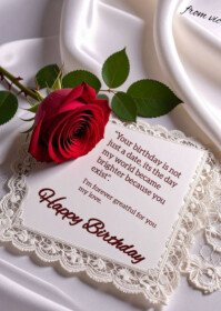 Grey Maximalist Happy Birthday Qoute  A6 template