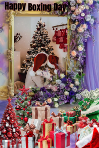 Grey Maximalist Happy Boxing Day Template  Pinterest Graphic