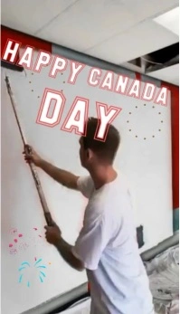 Grey Maximalist Happy Canada Day Business Car Carte de visite template