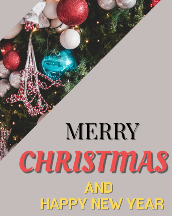 Grey Maximalist Happy Christmas Instagram Portrait Template | PosterMyWall