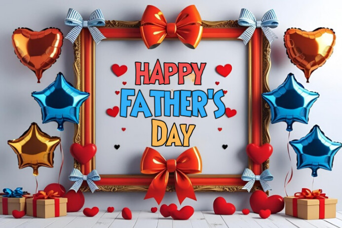 Grey Maximalist Happy Father's Day Celebration Templates  Label Etykieta