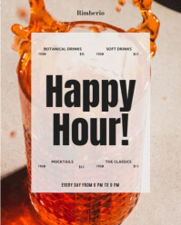 Grey Happy Hour Promotion Instagram Portrait Template