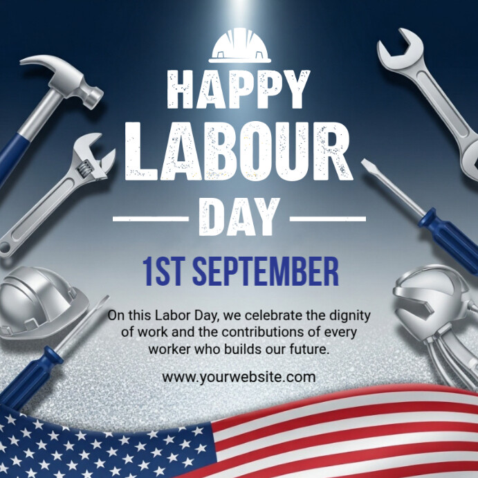 Grey Maximalist Happy Labor Day Wishes Instagram Post Template ...