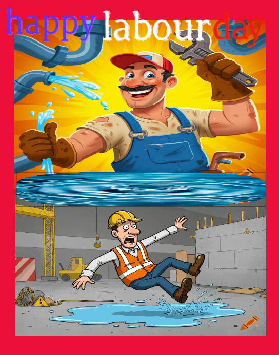 Grey Maximalist Happy Labour Day Poster/wallboard Plakkaat/Muurbord template