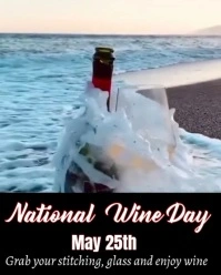 Grey Maximalist Happy National Wine Day Social Media Editable Video Flyer  Instagram Portrait template