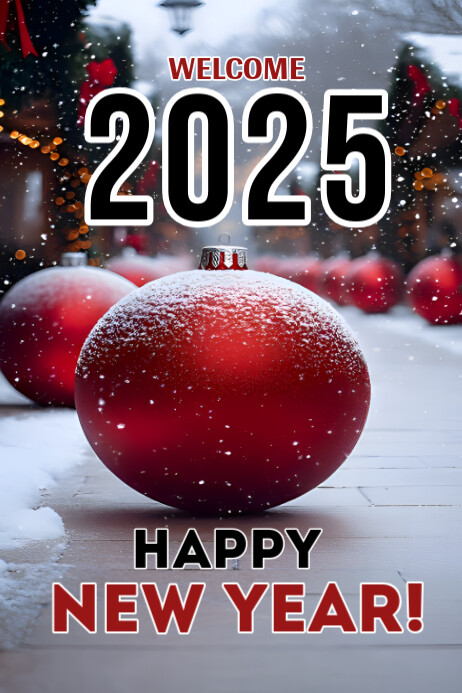 Grey Maximalist Happy New Year Poster Template | PosterMyWall