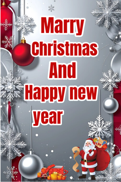 Grey Maximalist Happy New Year Poster Template | PosterMyWall
