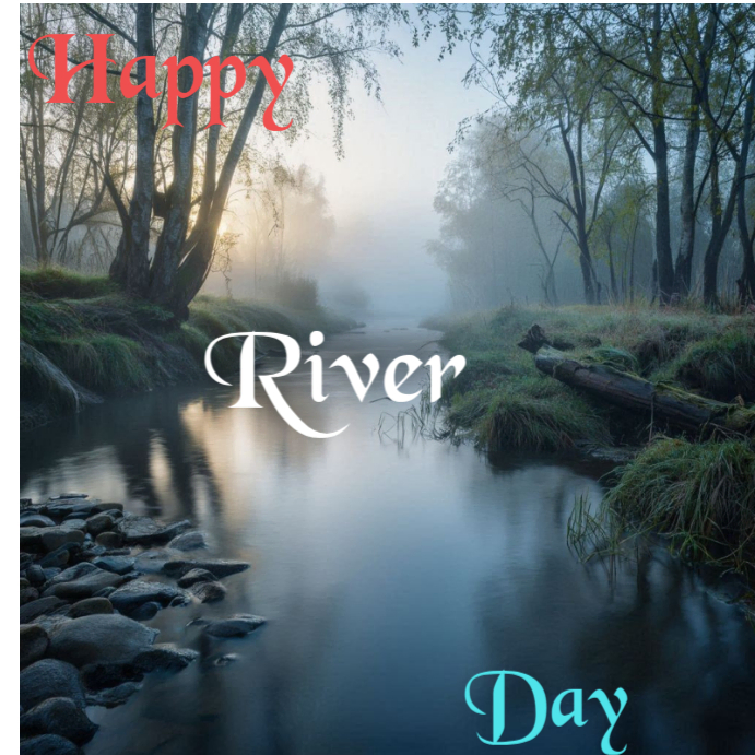 Grey Maximalist Happy River Day  Instagram Post template