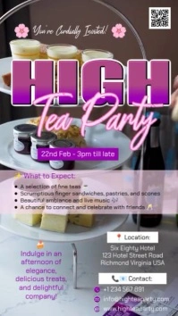 Grey Maximalist High Tea Event Instagram Reel template