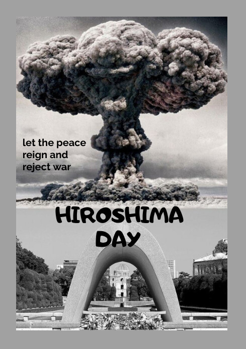 Grey Maximalist Hiroshima Day Template A4