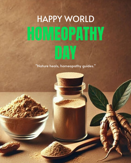 Grey Maximalist Homeopathy Day Instagram Portrait template
