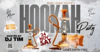 Grey Maximalist Hookah Lounge Party Flyer Template Facebook Event Cover