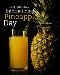 Grey Maximalist International Pineapple Day Instagram Portrait template