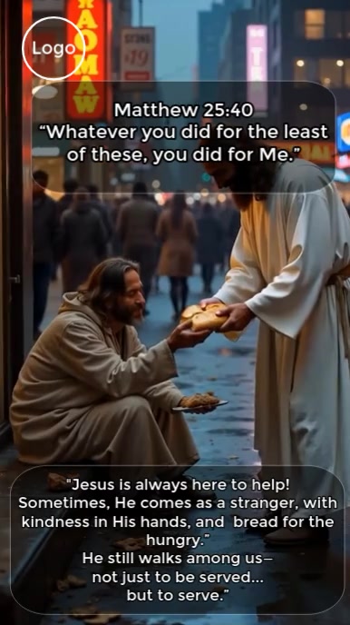 Grey Maximalist Jesus Helps Digital Display (9:16) template