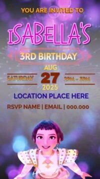 Grey Maximalist Kids Birthday Invitation Video Template  Digital Display (9:16)