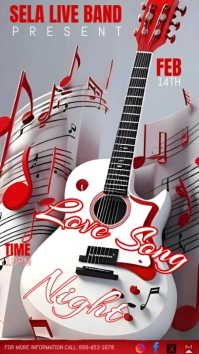 Grey Maximalist Live Band Love Night Digital Display (9:16) template